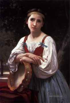  Bouguereau Malerei - Bohemienne au Tambour de Baskische Realismus William Adolphe Bouguereau